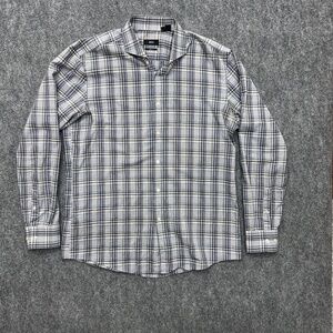 Mens Hugo Boss slim fit long sleeve button up shirt size 43/17 Dwayne